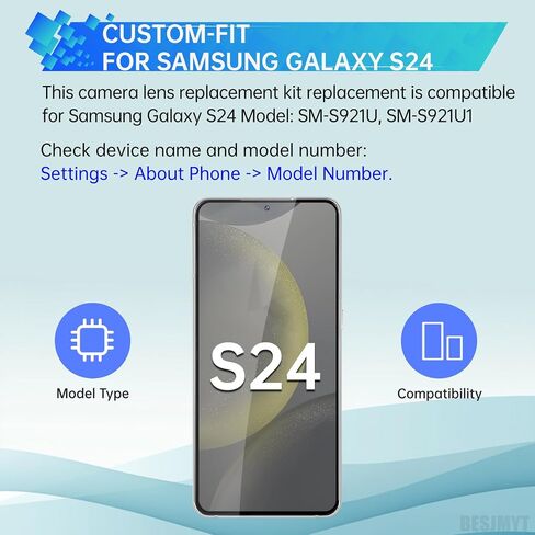 2 Pack for Samsung Galaxy S24 Rear Camera Lens Replacement Adhesive Back Camera Glass Lens with Full Fix Tool Repair Kit Tweezers Dust Cloth for S24 SM-S921U SM-S921U1 in Saudi Arabia