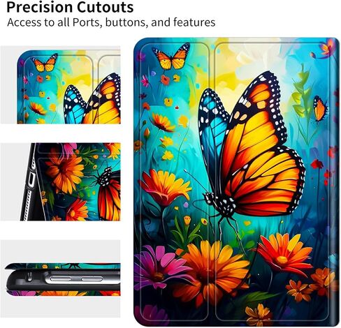 for Kindle Paperwhite 12th Generation 2024 7" Case/Kindle Colorsoft Signature Edition 7" Case, Multi-Angle Viewing Shockproof Smart Protective Case with Auto Wake/Sleep, Butterfly Blue Sky in Kuwait