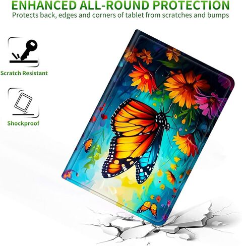 for Kindle Paperwhite 12th Generation 2024 7" Case/Kindle Colorsoft Signature Edition 7" Case, Multi-Angle Viewing Shockproof Smart Protective Case with Auto Wake/Sleep, Butterfly Blue Sky in Kuwait