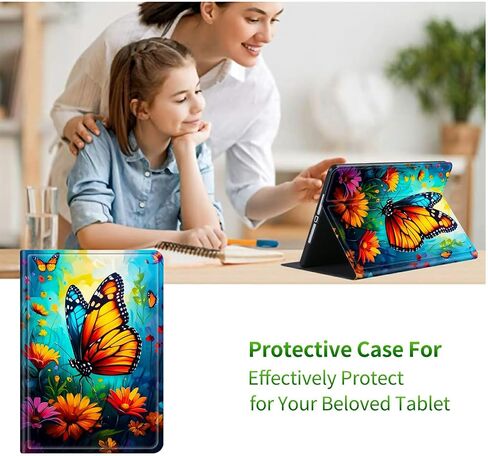 for Kindle Paperwhite 12th Generation 2024 7" Case/Kindle Colorsoft Signature Edition 7" Case, Multi-Angle Viewing Shockproof Smart Protective Case with Auto Wake/Sleep, Butterfly Blue Sky in Kuwait