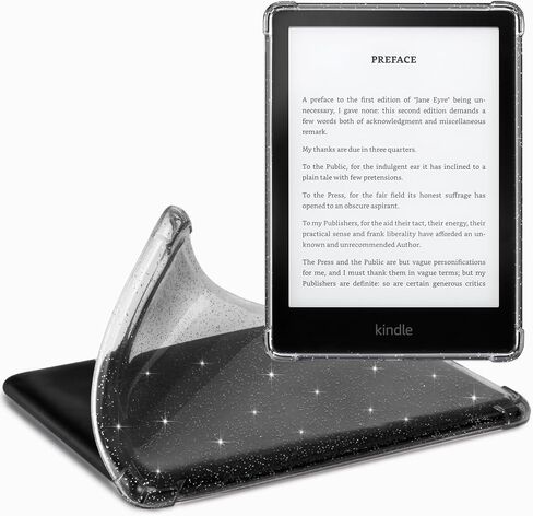 CoBak Clear Case for All-New Kindle Paperwhite 11th Gen 2021 & Signature Edition(6.8") - Lightweight, Scratch-Proof Silicone Back Cover, Black Glitter in Saudi Arabia