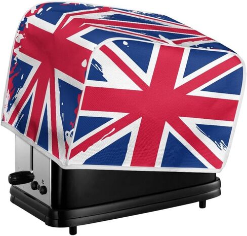 British Flag Toaster Dust Cover Watercolor Union Jack 2 Slice Bread Maker Cover Red Blue Great Britain Flag Kitchen Small Appliance Covers Washable Stain Resistant -S in Kuwait