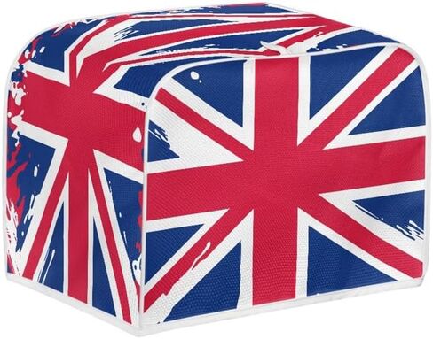 British Flag Toaster Dust Cover Watercolor Union Jack 2 Slice Bread Maker Cover Red Blue Great Britain Flag Kitchen Small Appliance Covers Washable Stain Resistant -S in Kuwait