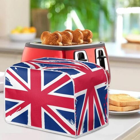 British Flag Toaster Dust Cover Watercolor Union Jack 2 Slice Bread Maker Cover Red Blue Great Britain Flag Kitchen Small Appliance Covers Washable Stain Resistant -S in Kuwait