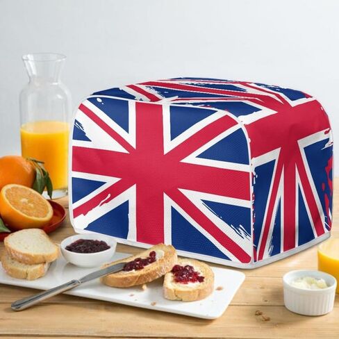 British Flag Toaster Dust Cover Watercolor Union Jack 2 Slice Bread Maker Cover Red Blue Great Britain Flag Kitchen Small Appliance Covers Washable Stain Resistant -S in Kuwait
