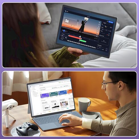 【Win 11 Pro/MS Office 2019】 2 in 1 Laptop Tablet 14 Inch Touchscreen Laptop, 16GB LPDDR5 1TB NVMe SSD, Alder Lake N95 CPU,2K IPS FHD(1920x1200) Display, 2.4G+5G WiFi,BT5.0,Type-C(16G+1TB) in Kuwait