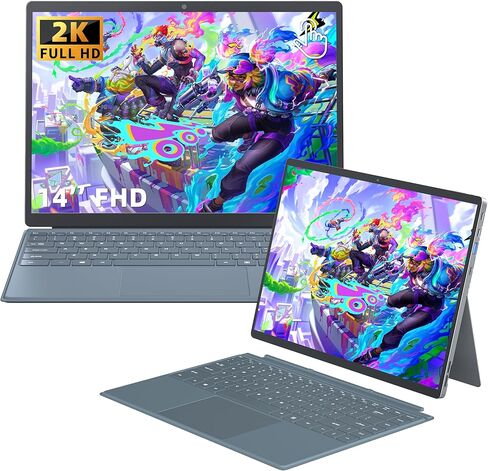 14 بوصة 【Win 11 Pro/Office 2019】 2-in-1 2K IPS (1920x1200) جهاز لوحي بشاشة تعمل باللمس ، وحدة المعالجة المركزية 12 Gen Alder Lake N95 (تصل إلى 3.4 جيجا هرتز) ، 16 جيجابايت DDR4 1TB NVME SSD. 5.0/المحمولة (1 تيرابايت SSD) in Kuwait