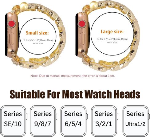 VIQIV Compatible with Apple Watch Bands Series 10 46/42mm, Ultra 2 49mm, 9/8/7 45/41mm, SE/SE2/6/5/4 40/44mm, 3/2/1 38/42mm, Dressy Fancy Heart-Shaped Metal Strap Wristband for Women iWatch Bands in Saudi Arabia