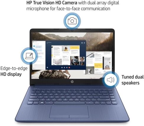 HP Stream 14 "HD Labtop ، Intel Celeron N4120 ، 4GB RAM ، 64GB EMMC ، Windows 11 Home in S مع Office 365 Personal لمدة سنة واحدة (14-CF2111WM ، الأزرق) (متجدد) (متجدد) in Saudi Arabia
