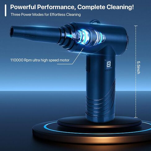 Powerful Electric Air Duster - Reusable, Eco-Friendly, High-Speed Dust Removal for Electronics, Keyboards, Laptops, Cameras - Efficient & Cost-Effective Cleaning Solution in Saudi Arabia