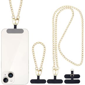 2 Pack Phone Lanyard Around the Neck Crossbody Wrist Chain Neck Strap with Patch for Women