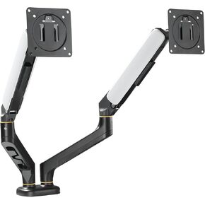 Dual Monitor Stand for Desk up to 32 inches,Dual Monitor Stand with Gas Spring System,Each Arm Holds Max 22lbs,Monitor Arms for 2 Monitors, VESA 75x75 100x100 with C-clamp& Grommet, Black