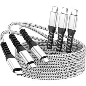 USB C to USB C Cable (3 Pack 6ft) iPhone 16/15 Charger Cord, 60W Type C Long Fast Charging Cable for Apple iPhone 16/15 Pro Max Plus/MacBook Air/Pro, iPad Pro 12.9/11/,Samsung Galaxy S23/22/21/20/Note