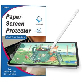 XIRON 2 PACK iPad 10th Generation Paper Screen Protector (10.9 Inch), Matte PET Film for iPad 10th generation(2022) 10.9-inch, Write and Draw Like on Paper, Anti-Glare Screen Protector