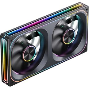 JONSBO ZA-360B PC Case Fan,All(3)-in-One,Single Frame Unit with 3x120mm ARGB Fans,PWM, Silent Computer Fan with 4-Sides Infinity Mirror Fan 2400RPM,Aluminum Nameplate,28mm Thick Black