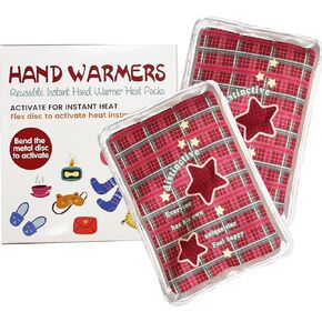 Snap Heat Pack,Reusable Hand Warmers Click with Soft Cover, Pouch Gel Hand Warmers Cute Long Lasting Warmth for Camping, Outdoor,Hand Warmers Boil Click Heat Pocket Hand Warmer.