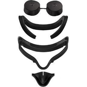 VR Facial Interface & Face Cover Pad for Oculus Quest 2, Sweat-Proof PU Foam Cushion Replacement Pads - VR Accessories for Meta Quest 2