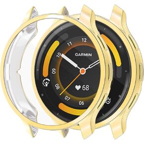 Compatible with Garmin Venu 3 45mm Bumper Case Screen Protector Cover Soft TPU Shockproof for Garmin Venu 3 45mm Smartwatch (Gold)