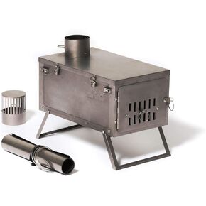 Winnerwell Fastfold Titanium Tent Stove | Ultralight 4 Pound Titanium Wood Burning Stove for Tents and Shelters | Includes Chimney Pipe | Functions as Ultralight Firepan