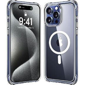 Mkeke for iPhone 15 Pro Max Case Clear [Compatible with Magsafe][Military-Grade Protection][Not-Yellowing] Magnetic Phone Case 2023 Clear