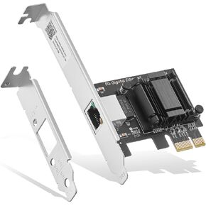 Binardat 5G PCIe Network Adapter, RTL8126 5G/2.5G/1G/100Mbps Ethernet Card RJ45 LAN Controller with Low Profile, Support PXE for Windows 11/10, Linux