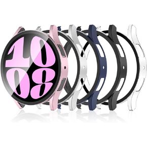 Simpeak 5-Pack Screen Protector Case Compatible with Samsung Galaxy Watch 6 44mm 2023, HD Clear, Full Protection Bumper Case Cover Compatible with Galaxy Watch 6 44mm,Black,Clear,Rose Gold,Blue,Gold
