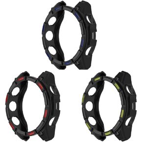 3 Pack 3 Colors Watch Case Compatible for Garmin Fenix 8 47MM AMOLED TPU Protector Protective Cover Coverage Bumper.(47MM AMOLED)