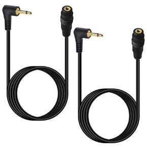 Seadream 2.5mm Aux Extension Cable 6FT;2Pack 2.5mm TS Mono Audio Plug Jack Connector Angled Male to Female Extension Cable for Harmony IR Blaster (6FT Angled M to F)