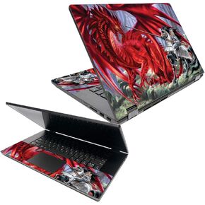 MightySkins Skin Compatible with Lenovo Ideapad C340 15" (2019) - Red Dragon Knight | Protective, Durable, and Unique Vinyl Decal Wrap Cover | Easy to Apply | Made in The USA