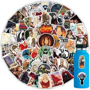 104Pcs Throne of Glass Acotar Merch Aesthetics Stickers,SJM Book Stickers for Girls, Waterproof Vinyl Magic Novel Aesthetic Witchy Stickers for Laptops,Water Bottle,Journals,Scrapbooks