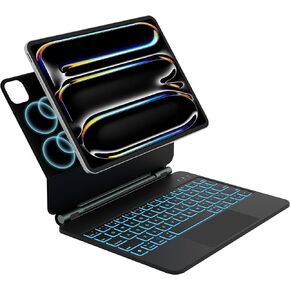iPad Pro 11 Inch Case with Keyboard (M4 2024),Magic Keyboard iPad Pro 11 Inch (5th Gen),Keyboard Case for iPad Pro 11(M4 2024) with 7 Color Backlight,Multi-Touch Trackpad,Auto Sleep/Wake(Black)