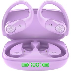 Wireless Earbuds Bluetooth Headphones Wireless Charging Case LED Display 40H Playtime Built in Mic Over Ear buds Waterproof Earphones with Earhooks Deep Bass Sound Headset for Sport Running Workout TV