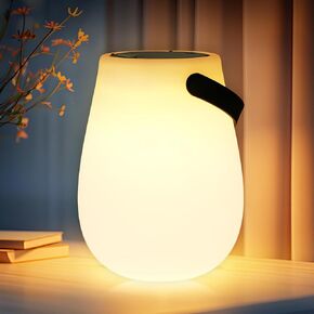 Portable Solar Lamp ,Handheld Rechargeable LED Solar Light with 8 Color Changing Modes, Waterproof Ambient Light Perfect for Patio, Garden, Camping, Nighttime Reading, Coffee Bars, Bedroom
