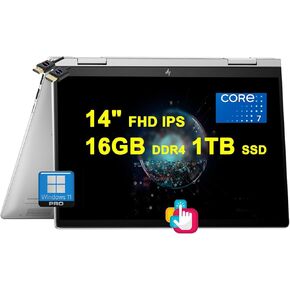 HP Envy x360 2-in-1 Copolit AI PC Laptop | 14" FHD IPS Multi-Touch | Intel 10-core 7 150U (>i7-1355U) | 16GB DDR4 1TB SSD | Backlit Fingerprint USB-C Win11Pro w/DLCA Accessory