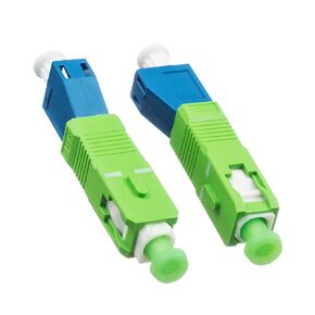 2-Pack Single Mode 9/125um SC/APC Male to LC/UPC Female Hybrid Optical Fiber Adapter Connector for Optical Power Meter