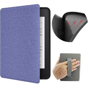 Case for 7" Kindle Paperwhite with Hand Strap - Ultra Slim PU Leather Smart Cover with Auto Sleep and Wake for Kindle Paperwhite 12th Generation - 2024 Release (Violet)