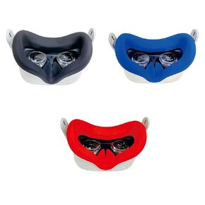 VR Silicone Face Pad Replacement for Oculus Quest 2,VR Headset Face Cushion Cover Sweatproof Lightproof VR Accessories(3Pcs/Black+Blue+Red)