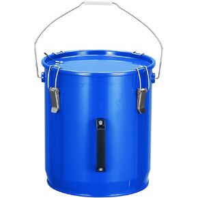 6 Gal Fryer Grease Bucket, Oil Disposal Caddy, Steel Fryer Oil Transport Container with Rust-Proof Coating, Deep Fryer Oil Disposal Container with Lid & Lock Clips & Filter Bag for Cooking