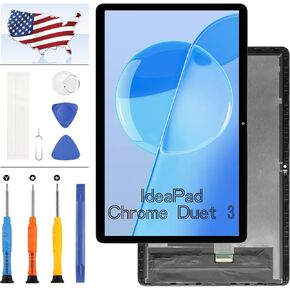 Screen Replacement for Lenovo IdeaPad Chrome Duet 3 11Q727 LCD Display Touch Screen Digitizer Full Assembly w/Bezel 5D10S39804 5D10S39805 5D10S39806 5D10S39807 Repair Kit - Black no Frame