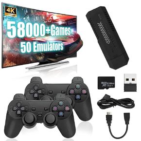 KINMRIS X2 Plus Retro Game Stick 4K HD Video Game Console 256G Built-in 58000 3D Games 50+ emulators Plug&Play With Two Wireless Controller