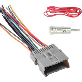 3 PCS Car Radio Wiring Harness Adapter, Radio Wiring Harness Connector Replacement, Audio Modification Pigtail Connector Plug, Compatible with Chevrolet Chrysler Hummer Buick Suzuki (Grey)
