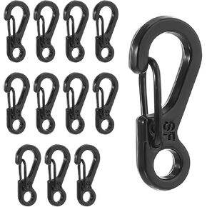 Molain 12 Pcs Tiny Carabiner Clip Metal Small Spring Snap Hooks, 1 inch Key Chain Clip Hooks Metal Swivel Clasps Lanyard Snap Hook Carabiners for Camera Strap, Backpack Keychains Accessories