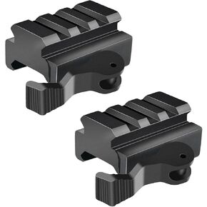 TACFUN 2PACK 3-Slot Quick Release Detach QR QD 1/2" Mini Riser Block Mount for Picatinny Rail