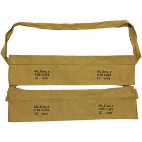 (Pack of 2) WWII US Army Cotton Cloth Bandolier for M1 Garand Cotton Cloth Cover