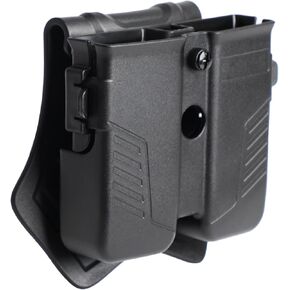 Double Magazine Holster，Universal Magazine Pouch fit 9mm .40 .45 Caliber, Single & Dual Stack Magazines,Adjustable Paddle Mag Holder for 1911 Glock S&W Springfield Ruger Sig sauer Beretta Taurus H&K