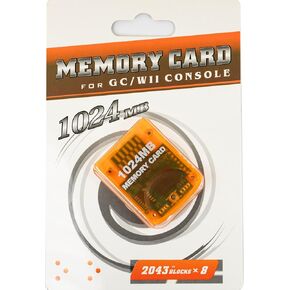 whiteeeen 1024MB 1G Game Memory Card 16344 Blocks High Speed for Gamecube and Wii Console