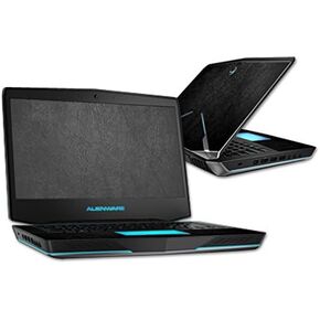 MightySkins Skin Compatible with Alienware 14" (Released 2013) Gaming Laptop wrap Sticker Skins Black Leather