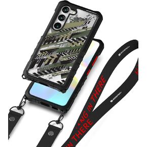 GOOSPERY Z Bumper Compatible with Galaxy S23 Case [Free Strap Included] Shock Absorbing Dual Layer Structure TPU Edge Crystal Clear PC Back Cover with Shoulder Strap - Paint