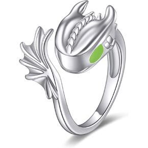 Dragon Ring 925 Sterling Silver for Women Black White Dragon Jewelry Gifts (7)