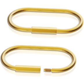 2 Pcs Gold Brass Screw Lock Key Ring Clips, Durable Brass Keychain Clip for Key, Heavy Duty Gold Brass Carabiner Clips Lock Key Organizer, Carabiner Keychain Clip for Men Women